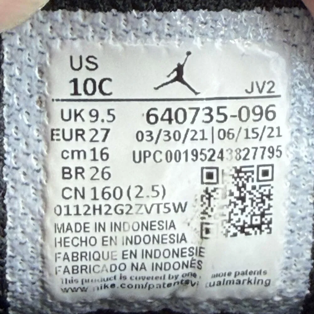 Jordan Air Jordan 1 Mid Shoes Toddler Size 10C Black Gray Sneakers 640735-096